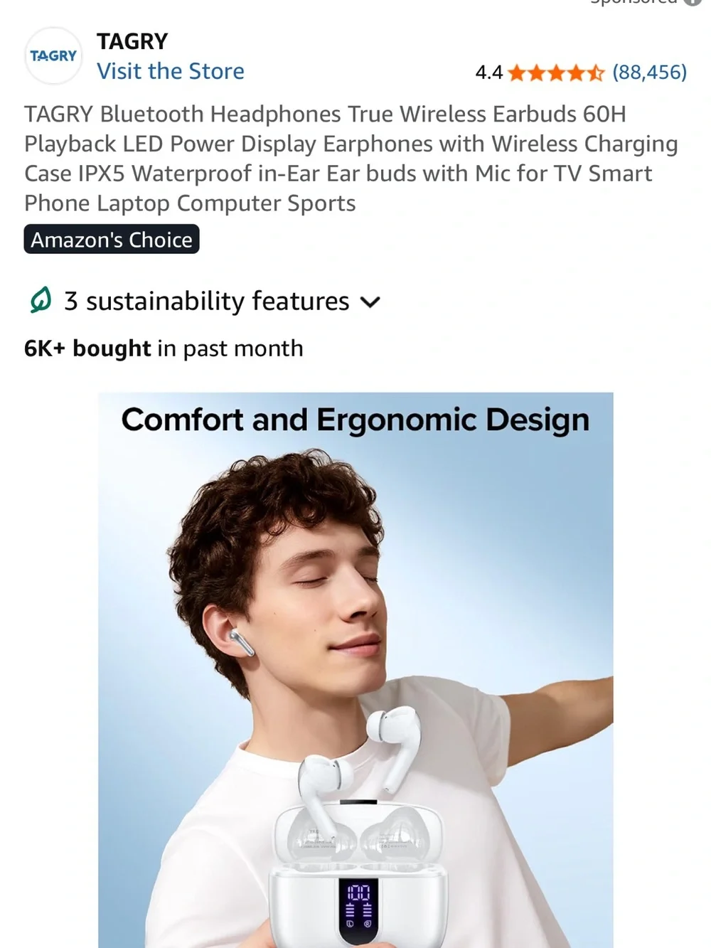 White & Silver True Wireless Bluetooth Earbuds with LED Charging Case
